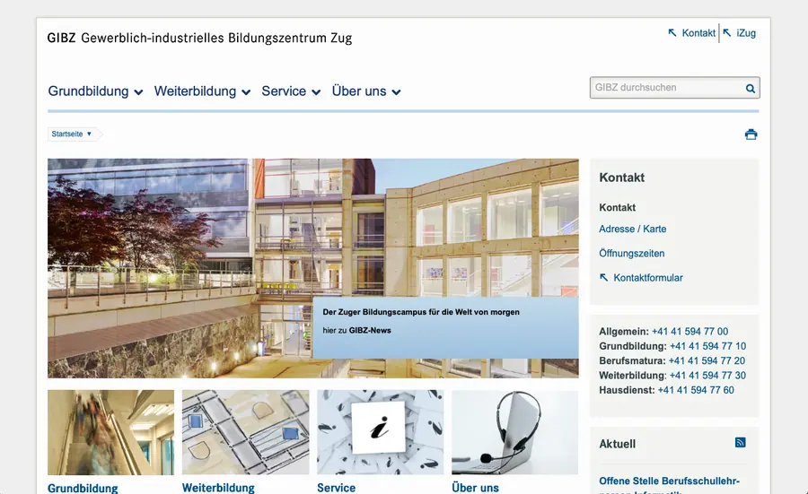 Projektansicht GIBZ Zug