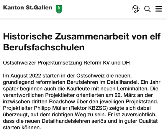 Projektansicht Kanton St.Gallen